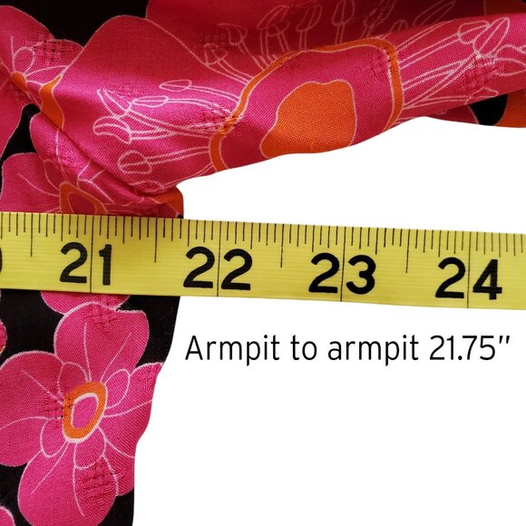 Rose & Olive Top and Pants Set Bright Magenta Floral Print Lightweight Size S - Picture 9 of 16